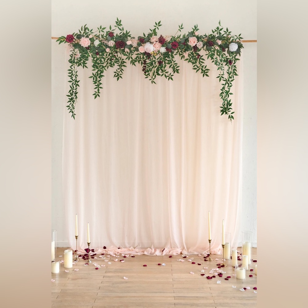Ling’s Moment 6.5ft Flower Garland for Ceremony Backdrop in Romantic Marsala
